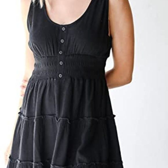 FARYSAYS Summer Dresses for Women Sleeveless Button Down Smocked Elastic Dress - Picture 3 of 7